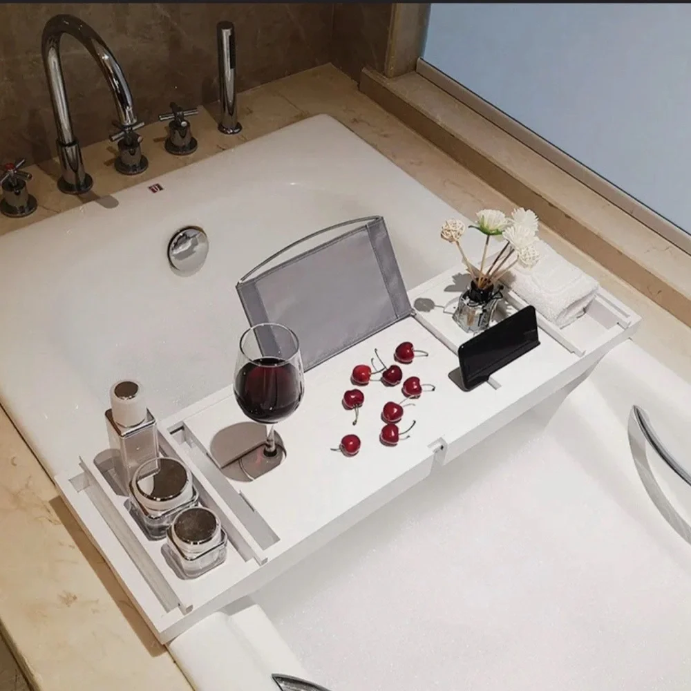 Luxury White Bath Caddy Tray
